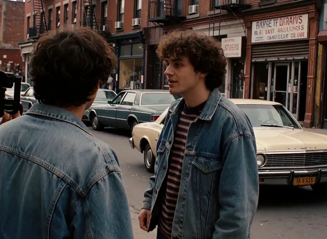 Vintage camcorder footage of friends on a New York street
