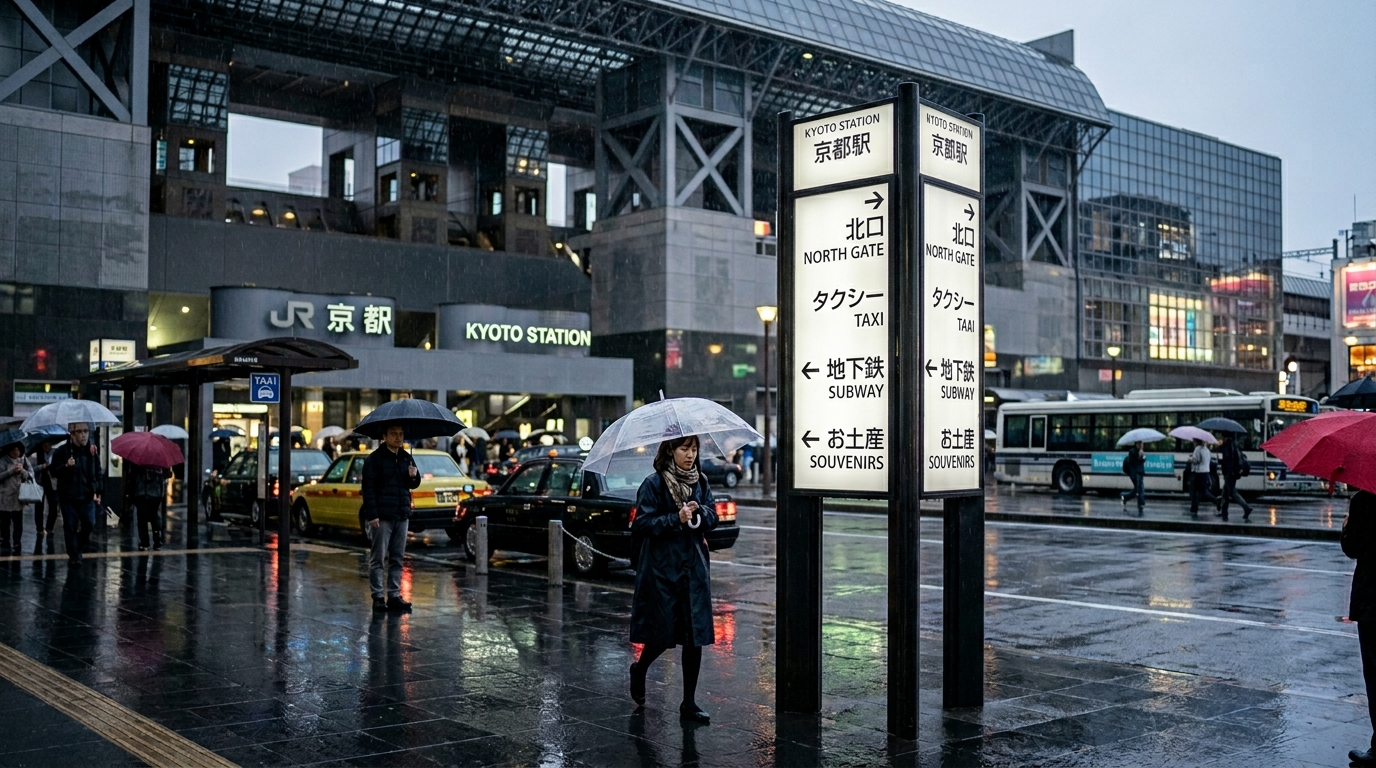 Reference image: Grounded wayfinding sign