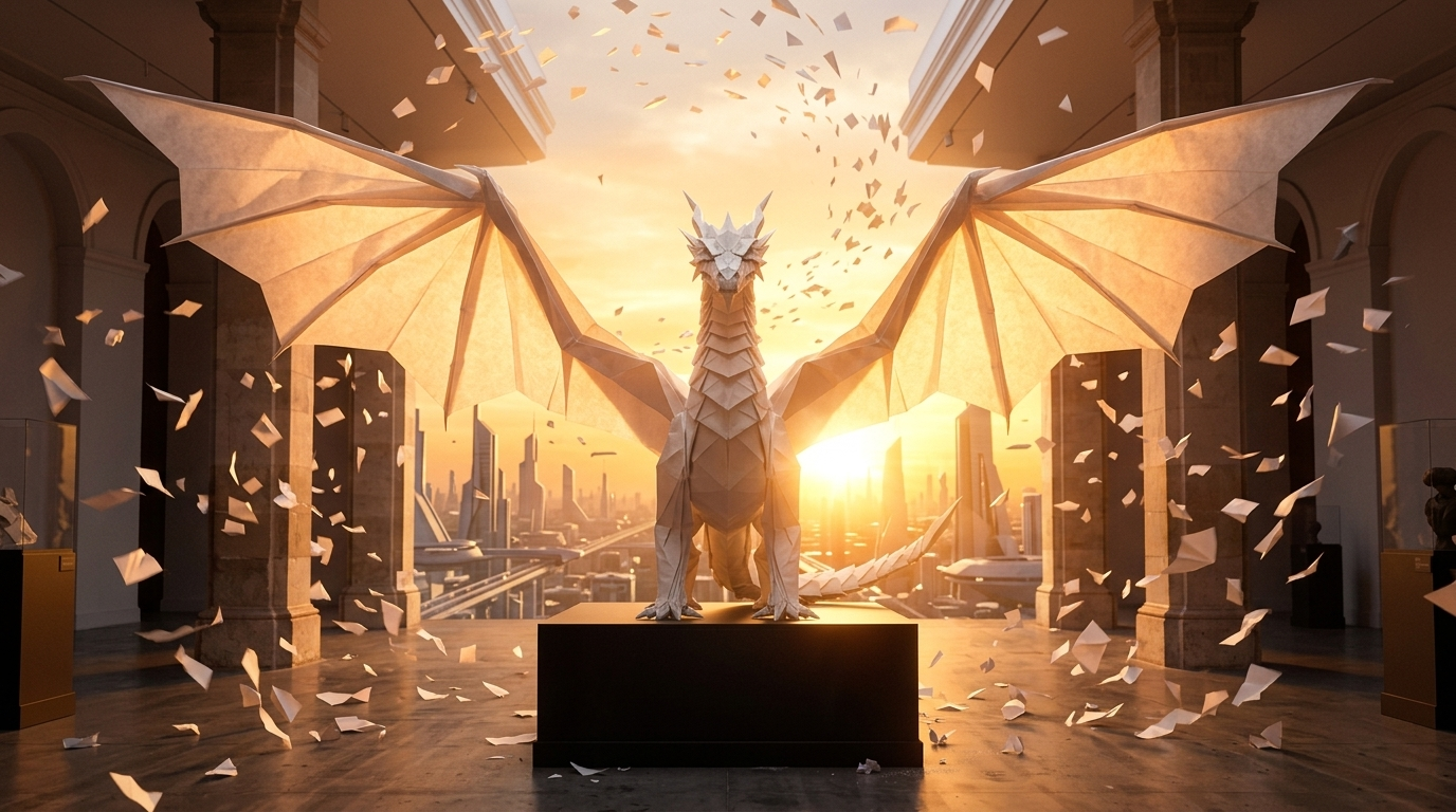 Reference image: Paper dragon last frame