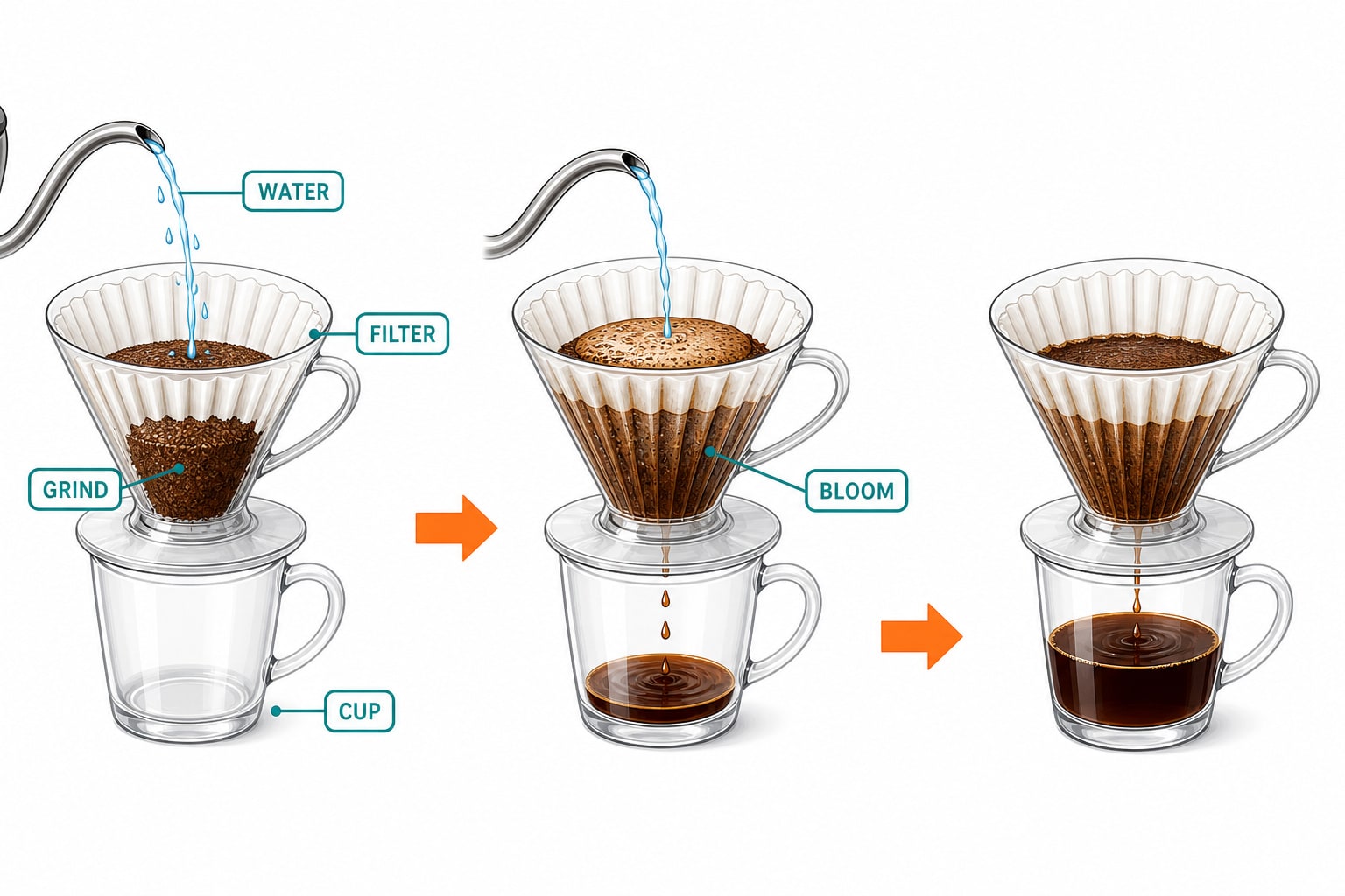 Reference image: Coffee extraction diagram