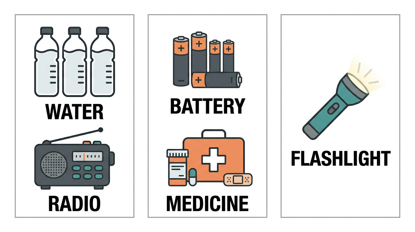 Reference image: Reasoning emergency kit diagram