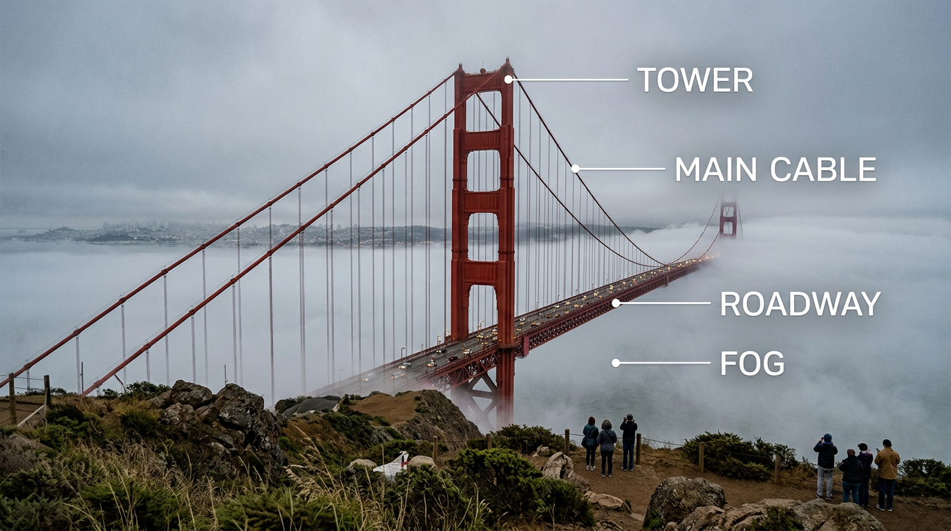 Reference image: Grounded golden gate infographic