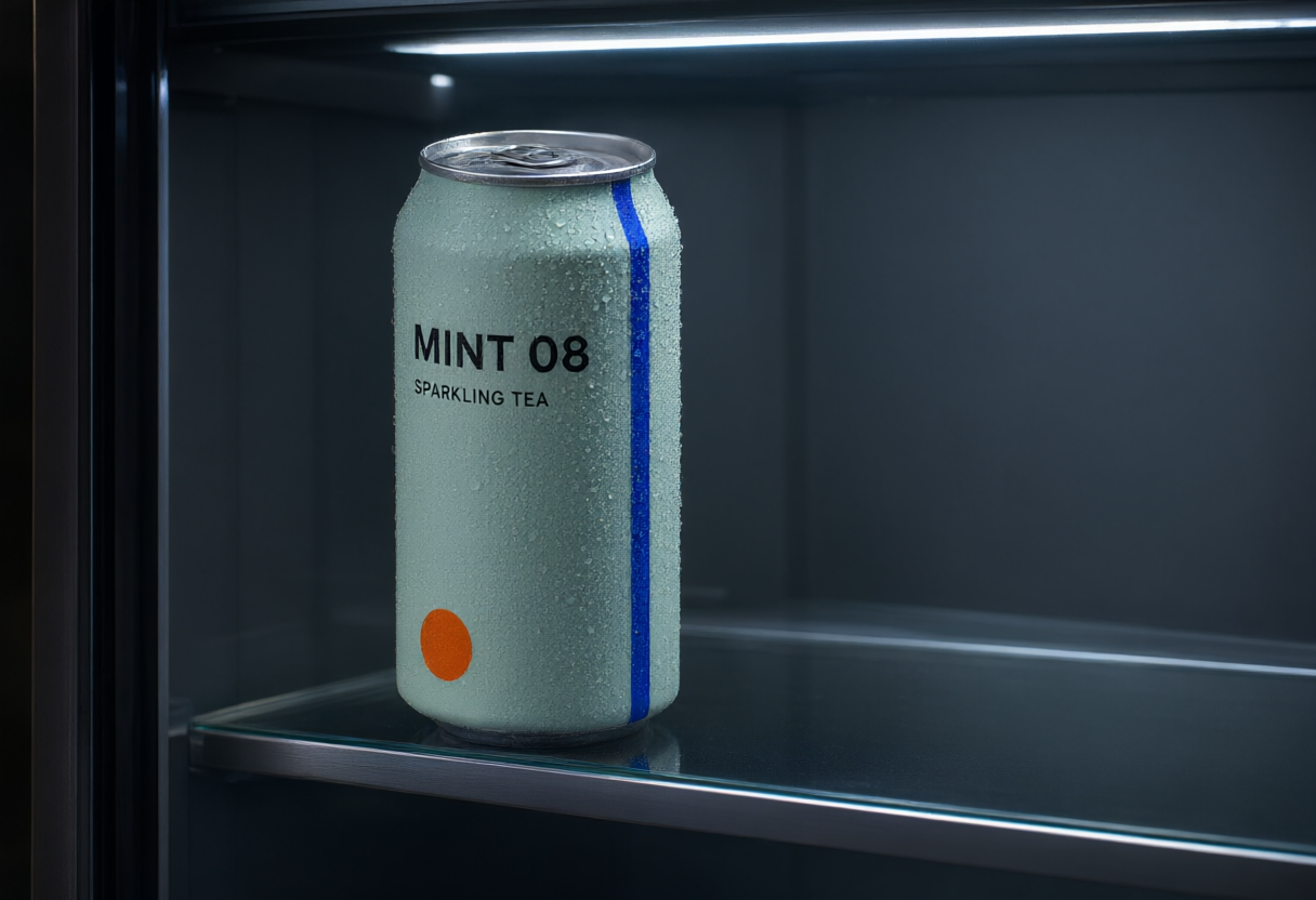 Reference mint tea can in a new setting