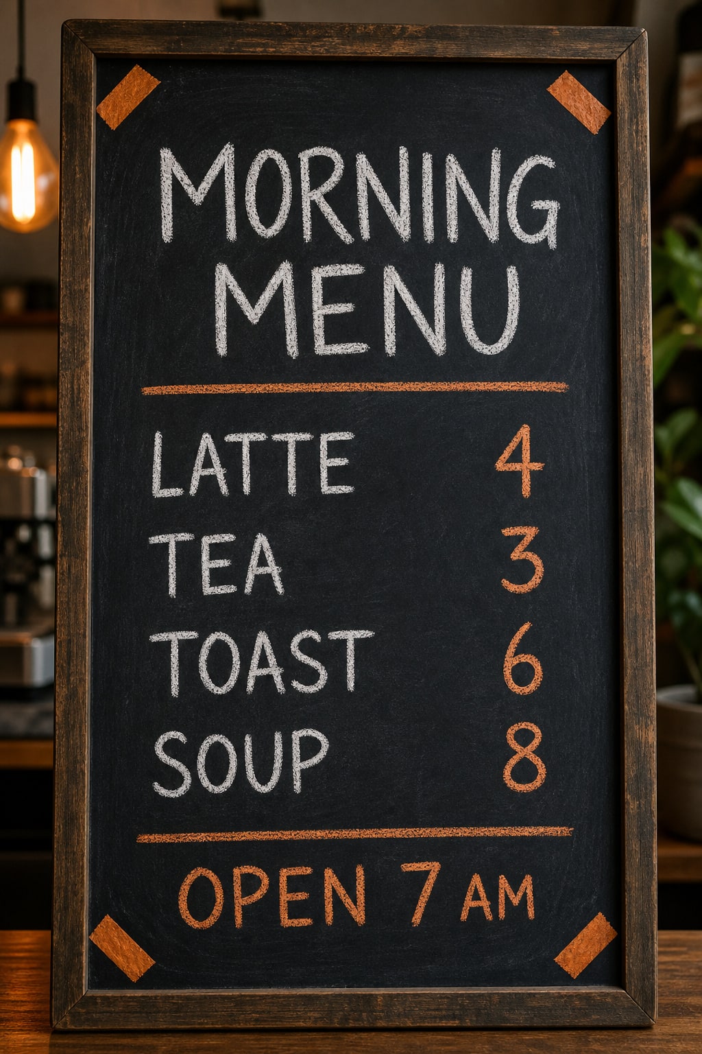 Reference image: Menu board