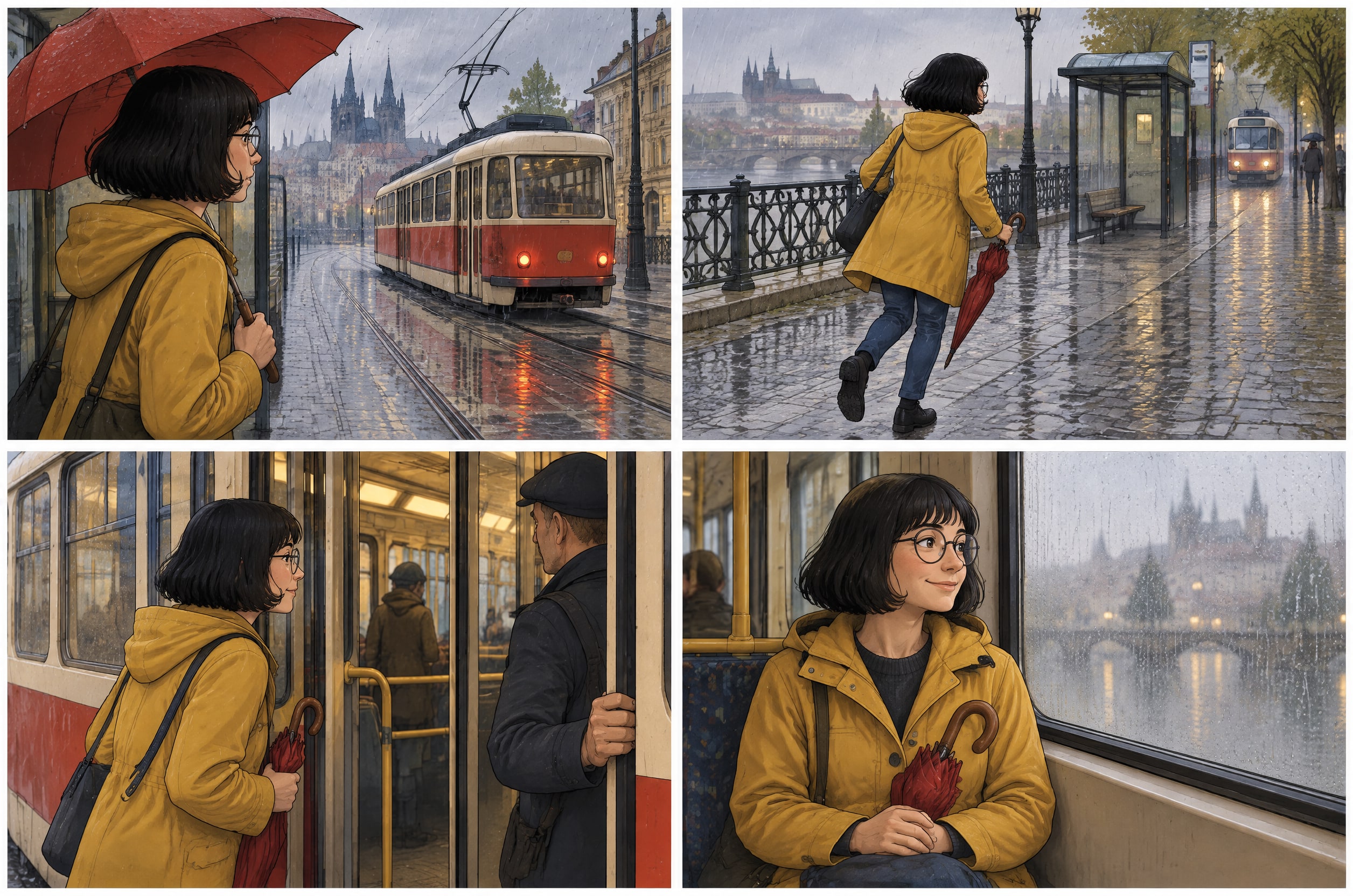 Reference image: Rainy tram story