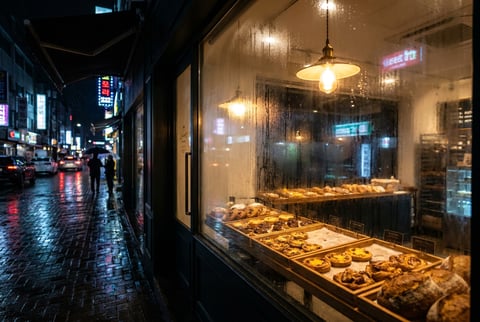 Night Bakery Window