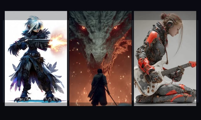 Character concept directions shown side by side