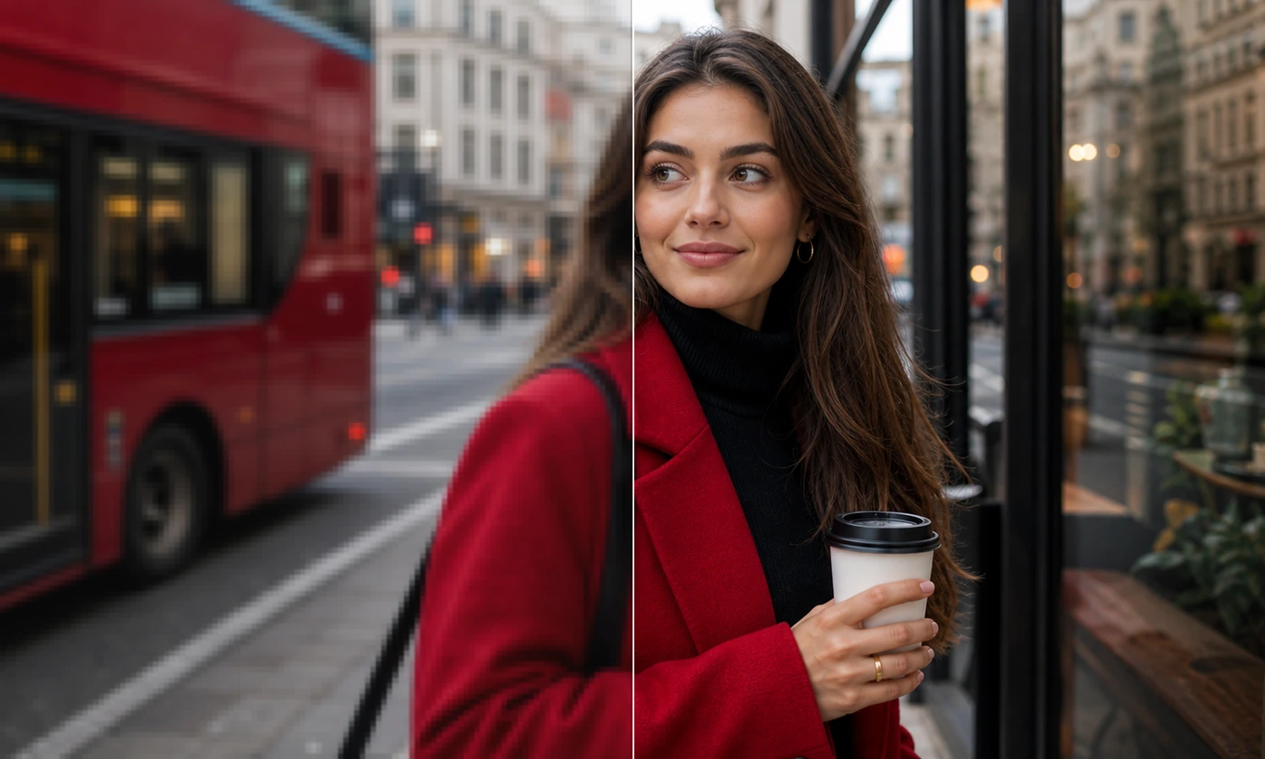 Reference social photograph enlargement comparison