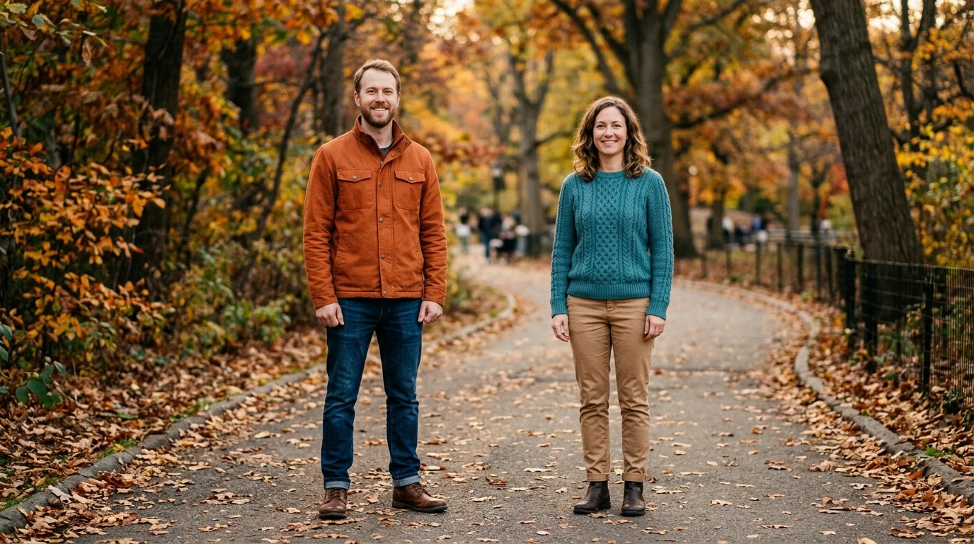 Friends in an autumn park source photo